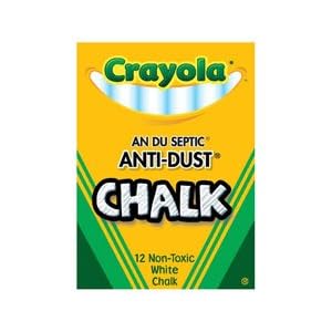 Crayola Non-toxic Anti-Dust White Chalk. (One Box) by Crayola