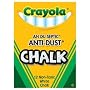 Crayola Non-toxic Anti-Dust White Chalk. (One Box)