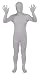 Sheface Spandex Full Bodysuit Zentai Costume (Large, Light Gray)