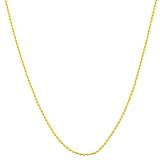 18 Karat Yellow Gold over Sterling Silver 1.2-mm Bead Ball Chain (22 Inch)