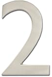Architectural Mailboxes 3582SN-2  Brass 4-Inch Floating House Number, Satin Nickel "2"