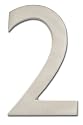 Architectural Mailboxes 3582SN-2 4-Inch Solid Cast Brass Floating House Number, "2" (Satin Nickel)