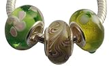 Pandora compatable glass beads by GlitZ JewelZ © - Silver - set of 3 beads at a bargain price - fits pandora, chamilia & troll bracelets