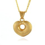14K Gold Heart Pendant with Double Stranded Necklace 17