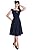 Hell Bunny EMILLIE Vintage 40s Lace Collar DRESS / Kleid - Navy Rockabilly