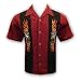 Skull Flames Dice Tatoo Embroidered Biker Shirt, Rockabilly, Dragonfly