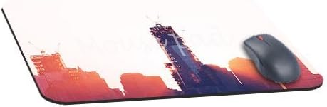 Standard Mouse Pads for Optical/ Trackball Mouse Thickness Mousepads with Construction Sky Line Sunset City Day Anti-Slip in 260x210x3MM(10"X8")