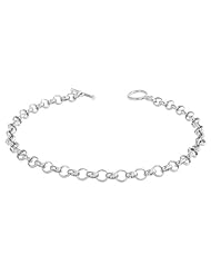 Bling Jewelry 925 Silver Flat Rolo Chain 60 Gauge Toggle Charm Belcher Bracelet