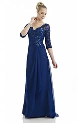 Chiffon/Taffeta/Tulle High-Low-Hem Crystal Applique Crystals Beaded Lace Short Sleeves  Dress