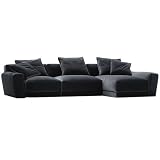 Contemporary Navy Blue Sectional Sofa