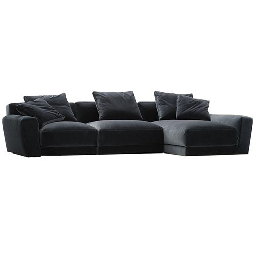 Contemporary Navy Blue Sectional Sofa