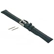 Long Black Leather Watchband Gator Grain 18mm Band