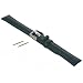 Long Black Leather Watchband Gator Grain 18mm Band