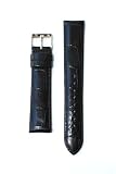 18mm Ladies Black Italian Leather Alligator Grain QR Pins for Michele Style
