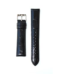 12mm Black Italian Leather Alligator Grain QR Pins for Michele Style