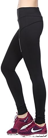 Wiffwaff Women's Long Yoga Pants Leggings (Medium, Black)