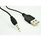 TOOGOO(R) Black USB A Type to 3.5mm Jack Plug Audio Data Cable for MP3 Mp4