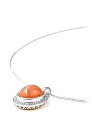 8.20 ct. t.w. Genuine Peach Moonstone and White Topaz Sterling Silver Pendant