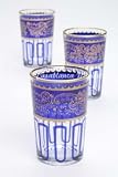 Moroccan Tea Glasses Essaouira Blue/Silver (Set of 6)