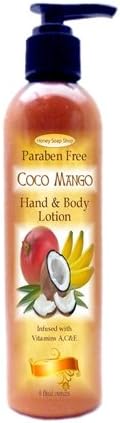 Honey Soap Shop - Coco Mango Scented - Paraben Free Vitamin A-C&E Hand & Body Lotion