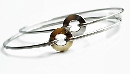 Circle Bracelet - Stainless Steel - Brass - All sizes - Ships Priority