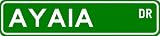AYAIA Street Sign ~ Personalized Family Lastname Sign ~ Gameroom, Basement, Garage Sign Novelty** METAL ALUMINUM