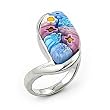 Millefiori Curved Marquise Ring