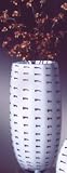 AMALFI WHITE ARTGLASS VASE - AMALFI COLLECTION 14 INCH WHITE MOUTHBLOWN ARTGLASS VASE