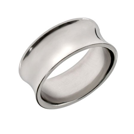 Eve's Addiction Concave Style Stainless Steel Wedding Band
