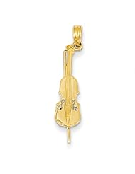 14k Yellow Gold Musical Series Cello Pendant. Metal Wt- 0.6g