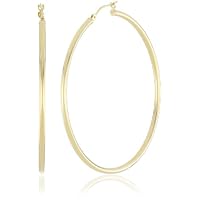 Duragold 14k Yellow Gold Hoop Earrings, (1.97" Diameter)