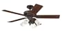 Hunter 20347 Westbury 4-Light 54-Inch 5 Walnut/Medium Oak Blades Ceiling Fan, New Bronze