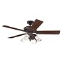 Hunter 20347 Westbury Ceiling Fan with 54-Inch 5-Walnut/Medium Oak Blades, New Bronze
