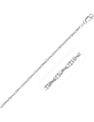 2.1mm 14K White Gold Singapore Bracelet