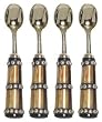 Decorative Condiment Spoon with Beaded Horn Handle Set of Four