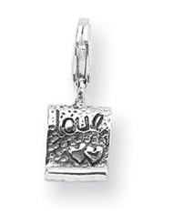 Love Note Clip-on Charm in Silver for 3mm Charm Bracelets