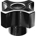 DimcoGray Black Phenolic 4 Prong Knob Female, Brass Insert: 1/4-20" Thread x 7/16" Depth, 1-1/4" Diameter x 7/8" Height x 5/8" Hub Dia x 3/8" Hub Length (Pack of 10)