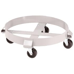 E.R. Wagner 7F00 Stainless Steel 4-Wheel 30 Gallon Drum Dolly with Solid Polyolefin Wheel... by ER Wagner