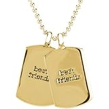 31hv5aEwGmL. SL160  Heart U Back Gold Plated Mini Dog Tag Best Friends Chain Necklace