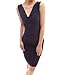 PattyBoutik Elegant Cowl Neck Sleeveless Ruched Stretch Cocktail Sheath Dress