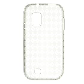 Premium Soft Argyle Flexi TPU Gel Skin Case Cover for Samsung Fascinate, Clear Checkers