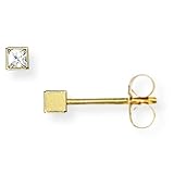 9ct Cubic Zirconia Cube Stud Earrings