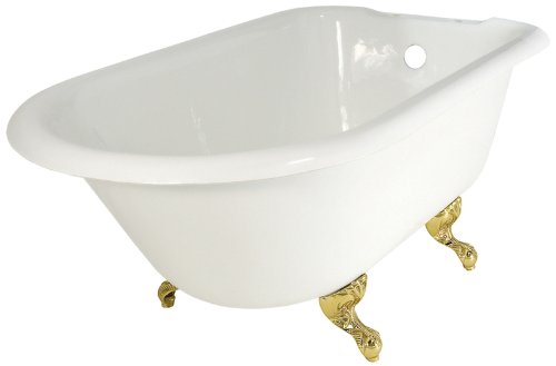 Click To Elizabethan Classics ECR54BTAPWH Traditional 54-Inch Cast Iron Roll Top Tub with Tub Rim Holes, White Feet Details... Elizabethan Classics ECR54BTAPWH Traditional 54-Inch Cast Iron Roll Top Tub with Tub Rim Holes, White Feet