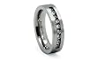 Titanium Ring Satin High Polish with 9 CZ 8mm