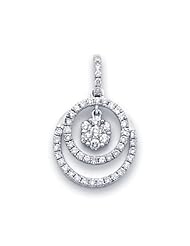 18k White Gold Flower Eternity Together Diamond Pendant (G Color, I1 Clarity)
