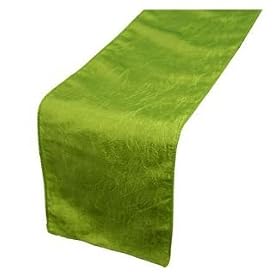 Grass Green Taffeta Crinkle Lightweight Table Runner 30cm x 274cm (12" x 108")