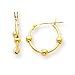 14k 3 Beads Hoop Earrings
