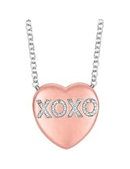 Sweethearts® Heart Shaped Necklace Pendant Rose Gold Plated-Sterling Silver 650271