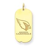 14K Arizona Cardinals Small Dog Tag w/Name & Logo
