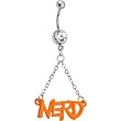 Neon Orange Nerd Belly Ring
